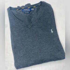 Polo Ralph Lauren Mens Gray Pima Cotton Long Sleeve Pullover Sweater Size XLTG